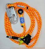1/2" Safetylite Pos Lnyd with Hook, Rope grab and Carabiner
