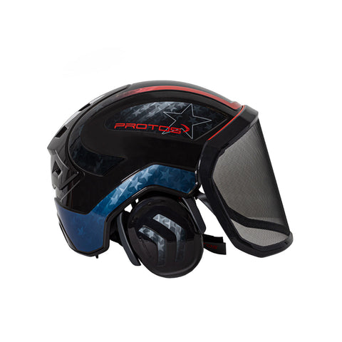 Pfanner Protos Integral Safety Helmets - BLACK STARS & STRIPES