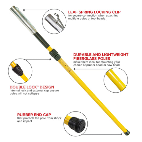 JAMESON Double Lock™ Telescoping Pole with Female Ferrule, 7-14 ft.