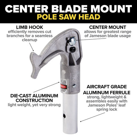 JAMESON Pole Saw Head, Center Blade Mount