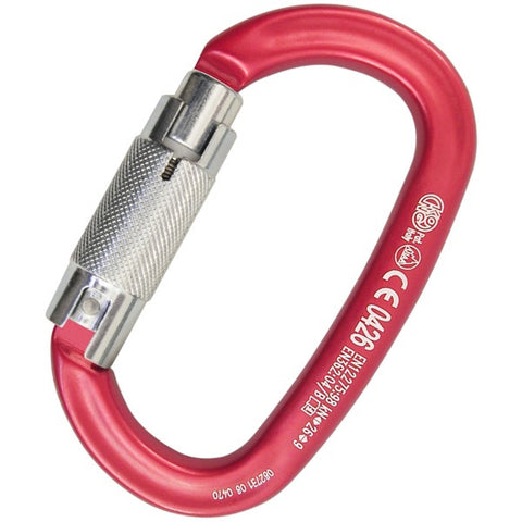 Kong Alum Oval Triple Locking Red Carabiner